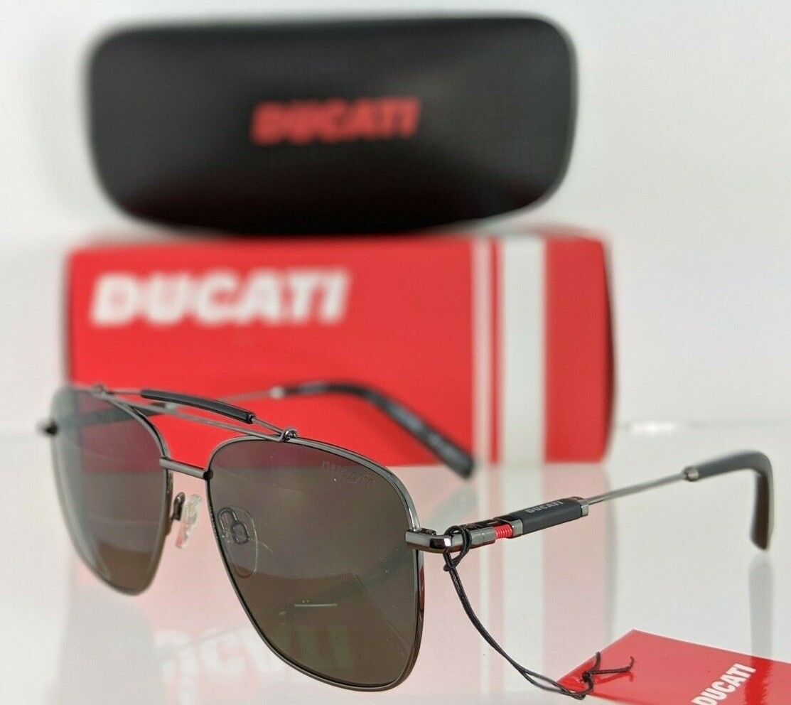 Brand New Authentic DUCATI Sunglasses DA 7003 900 57mm Black Gunmetal DA7003