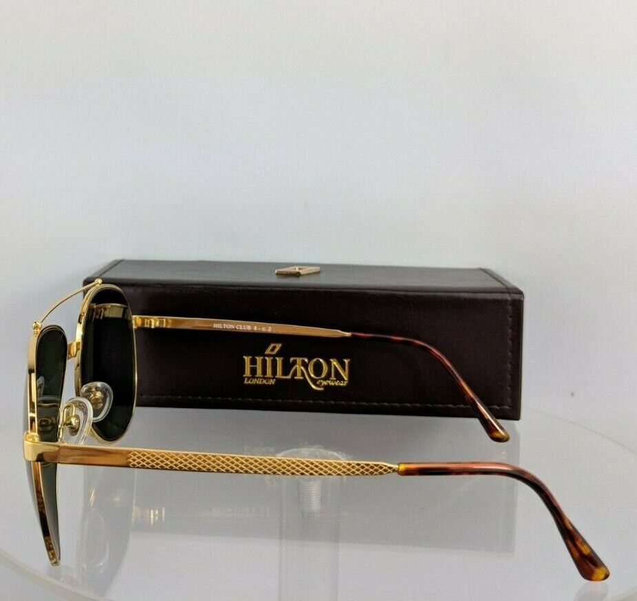 Brand New Authentic HILTON LONDON Sunglasses CLUB 8 C 2 54mm 24KT Gold Frame