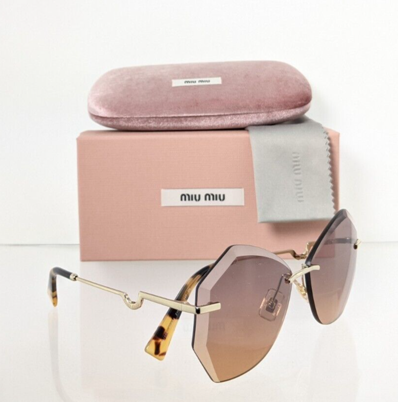 Brand New Authentic MIU MIU SMU 55X ZVN 04N Sunglasses Gold SMU 55X Frame