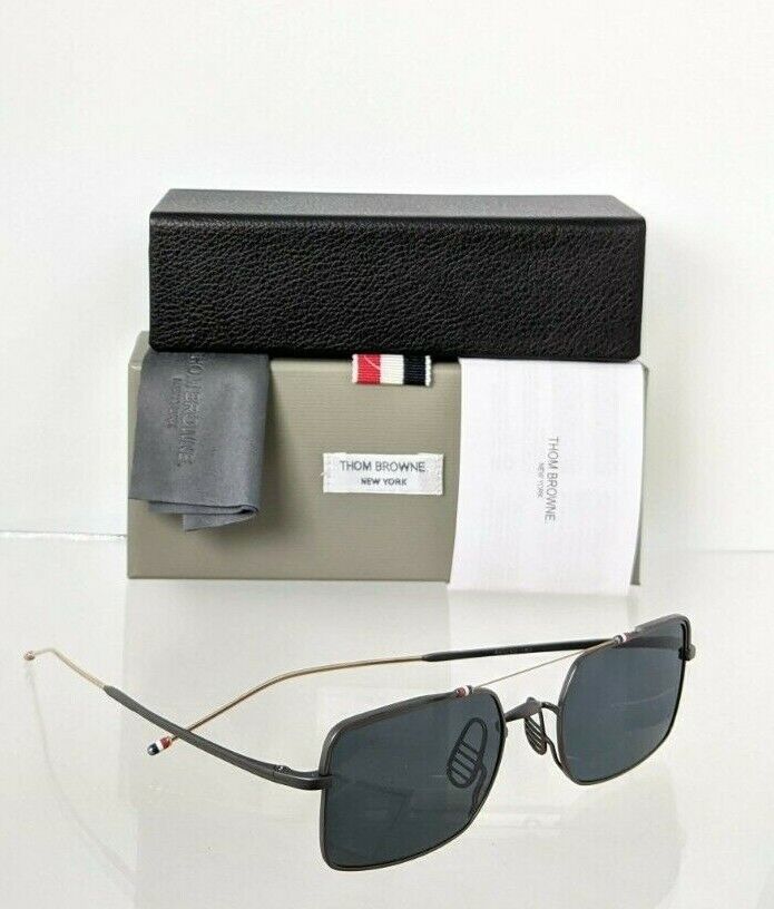 Brand New Authentic Thom Browne Sunglasses TBS 909-49-04 Black Gold TB909 Frame