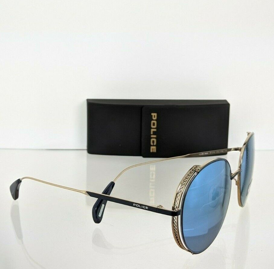 Brand New Authentic Police Sunglasses SPL 669G Col. 179B Gold Blue 57mm