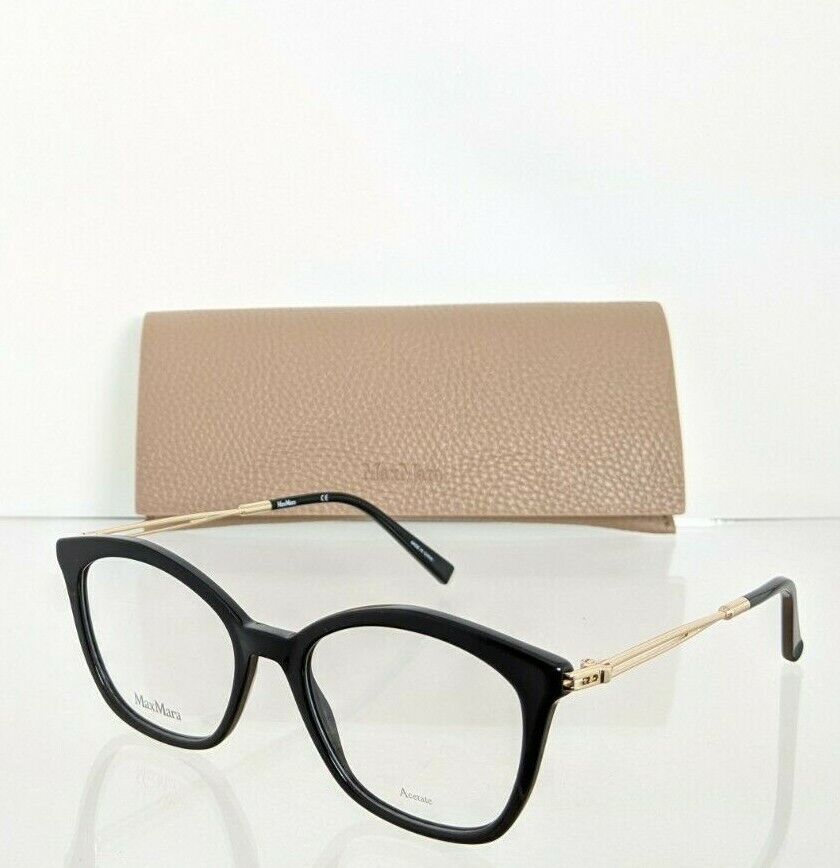 Brand New Authentic Max Mara Eyeglasses MM 1383 807 Black & Gold 1383 Frame