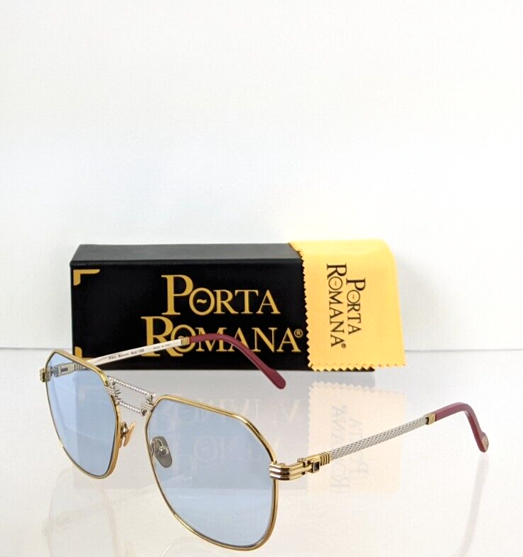 New Authentic Porta Romana Sunglasses MOD 1266 Col 100BGold Plated Vintage Frame