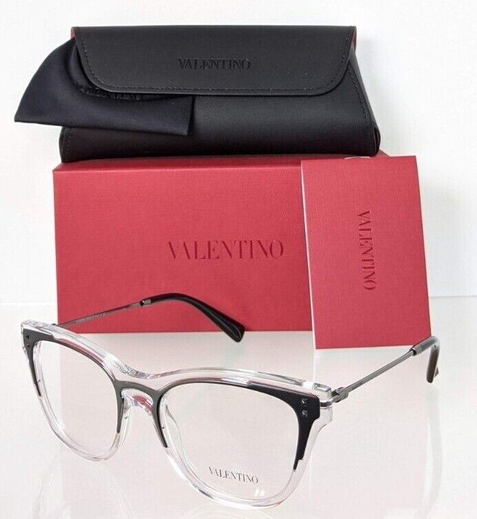 Brand New Authentic Valentino Eyeglasses VA 3019 5070 51mm Clear & Black