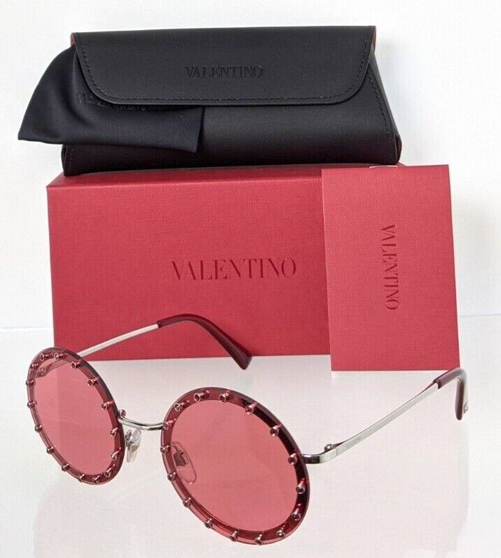 Brand New Authentic Valentino Sunglasses VA 2010 3006/84 Red & Silver Frame