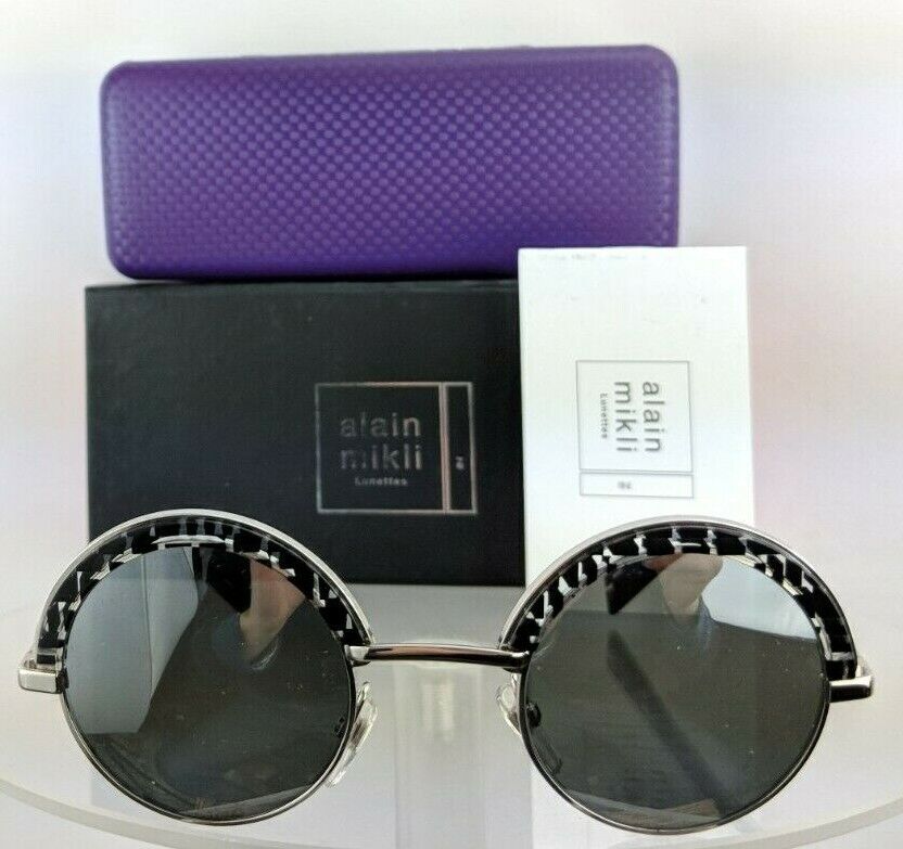 Brand New Authentic Alain Mikli Sunglasses Ao 4003 2751/6G Silver & Black Al4003