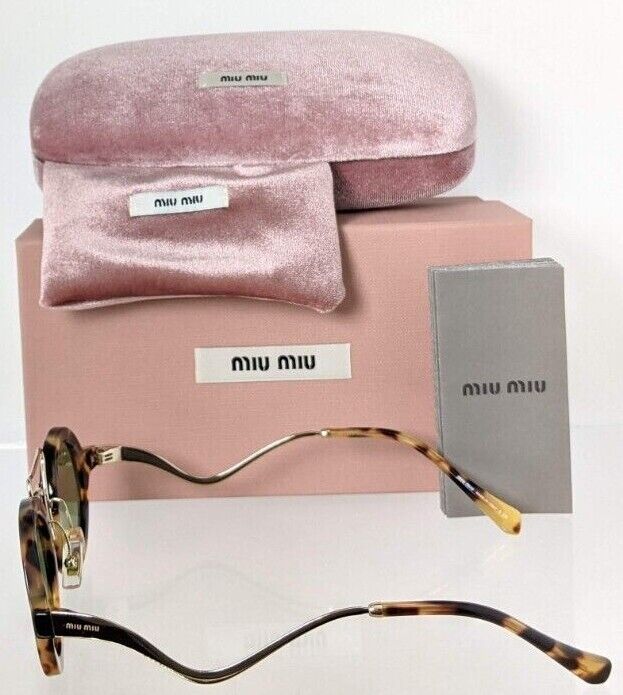 Brand New Authentic MIU MIU SMU 02V 7S0 - 163 Sunglasses Tortoise & Gold Frame