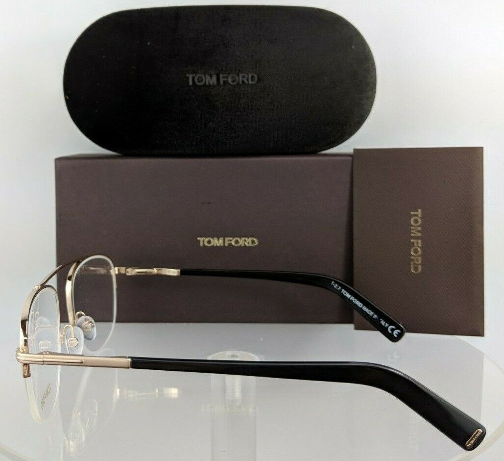 Brand New Authentic Tom Ford Eyeglasses FT TF 5450 028 49mm Gold Black Frame