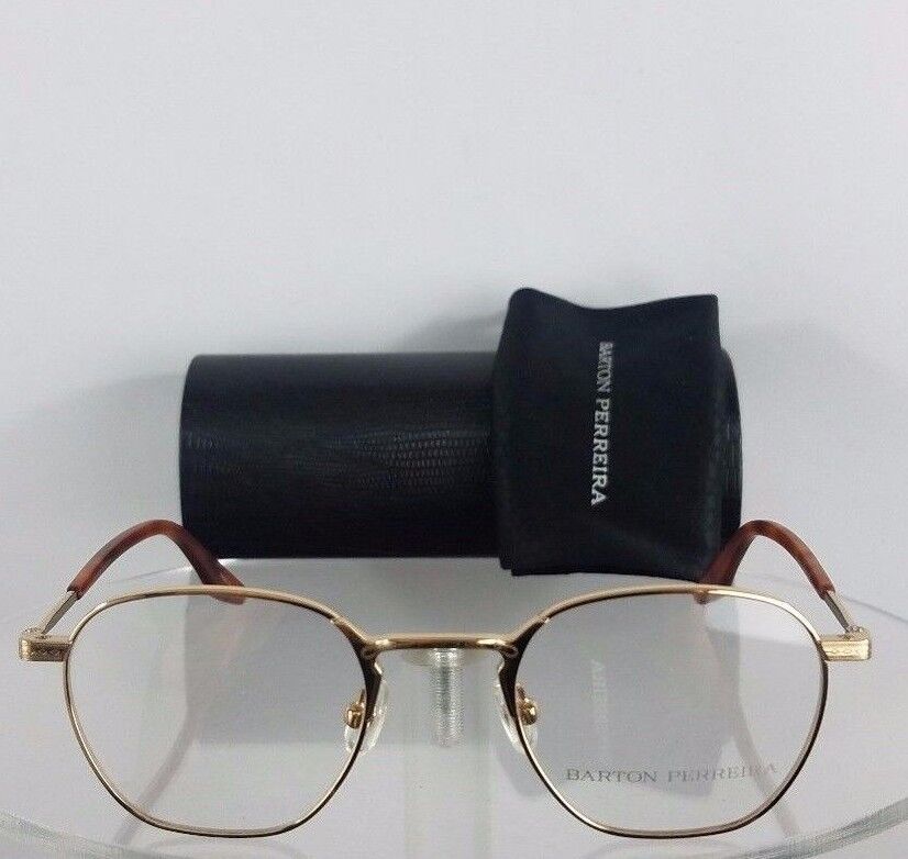 Brand New Authentic Barton Perreira Eyeglasses Ginsberg Gold 46mm Frame
