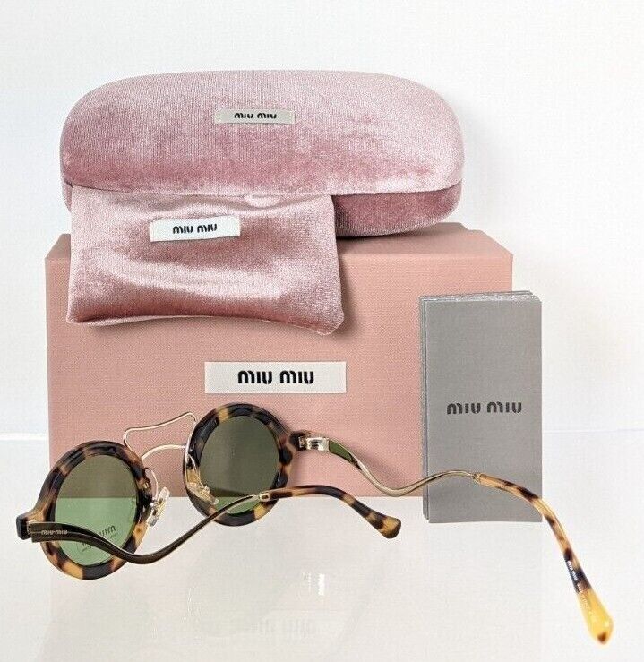 Brand New Authentic MIU MIU SMU 02V 7S0 - 163 Sunglasses Tortoise & Gold Frame