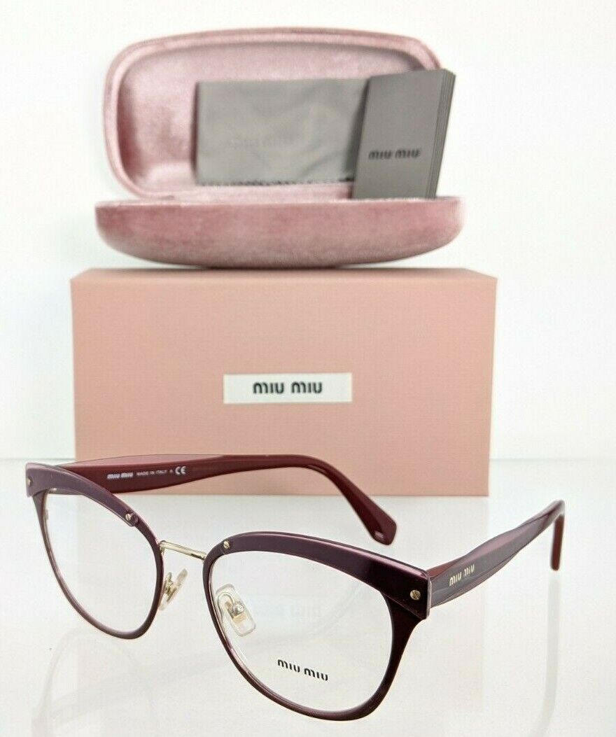 Brand New Authentic Miu Miu Eyeglasses VMU 54Q CCG - 1O1 Purple & Gold Frame