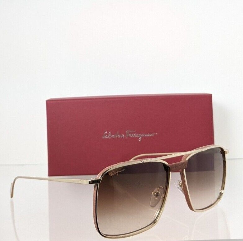 Brand New Authentic Salvatore Ferragamo SF221SL 753 Gold 58mm 221 Frame