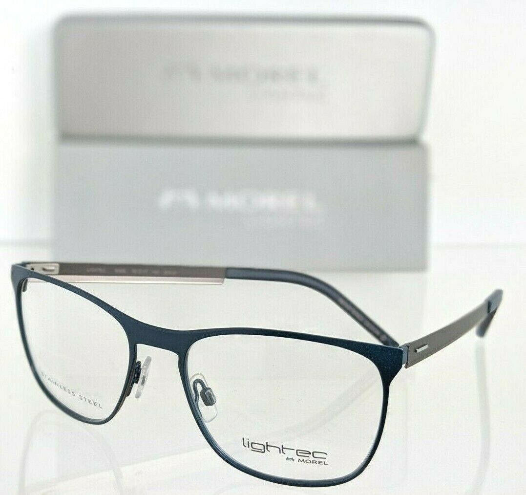 Brand New Authentic Lightec Eyeglasses 8089L BG020 Morel Navy Gray 52mm Frame