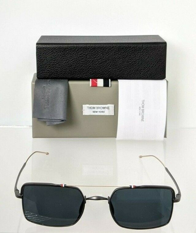 Brand New Authentic Thom Browne Sunglasses TBS 909-49-04 Black Gold TB909 Frame