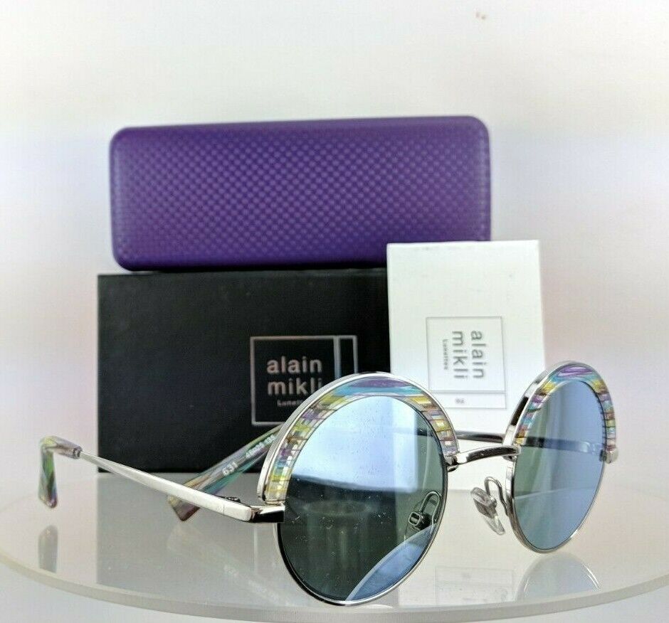 Brand New Authentic Alain Mikli Sunglasses Ao 4003 004/6J Silver & Color Al4003