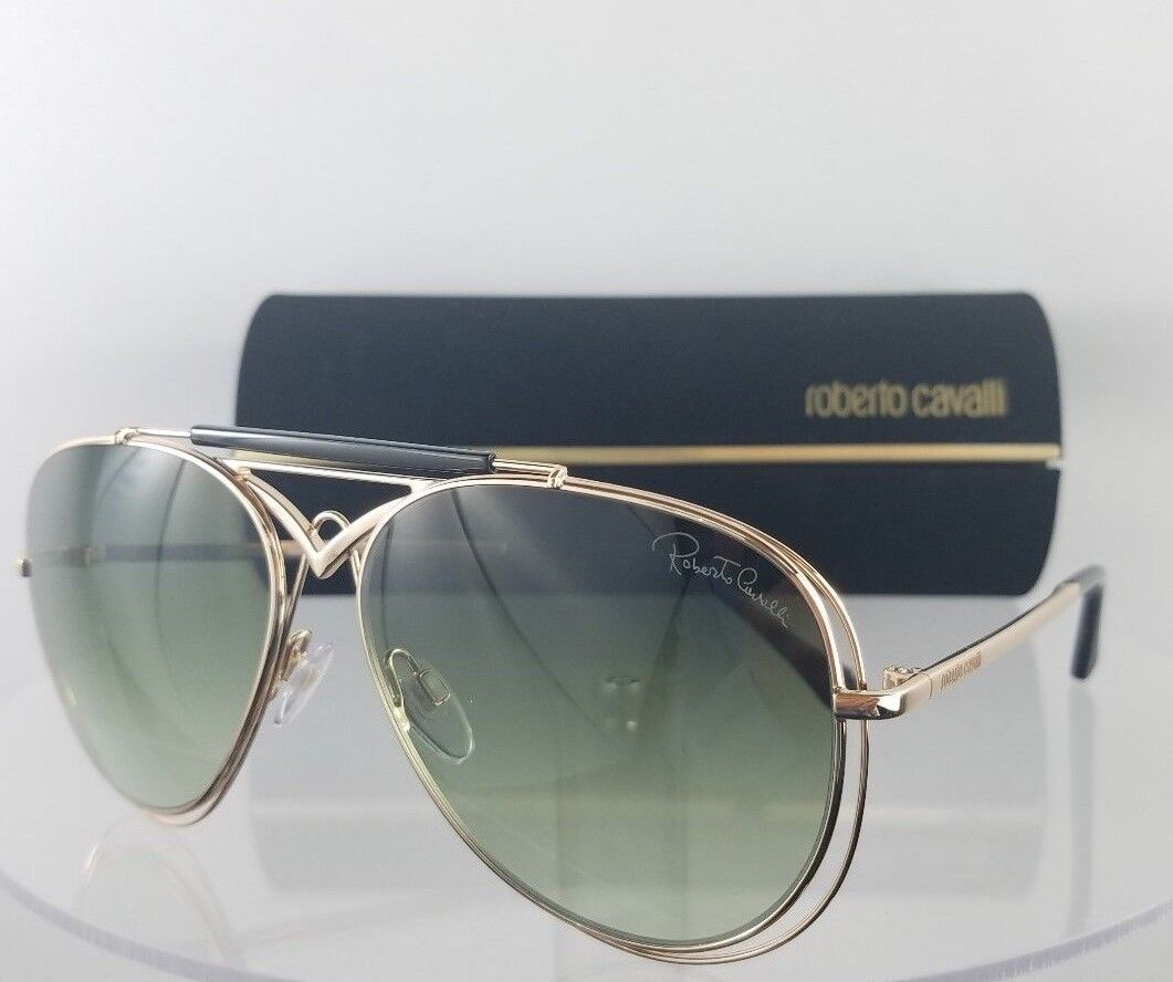 Brand New Authentic Roberto Cavalli Sunglasses Civitella 1054 28P Black Gold