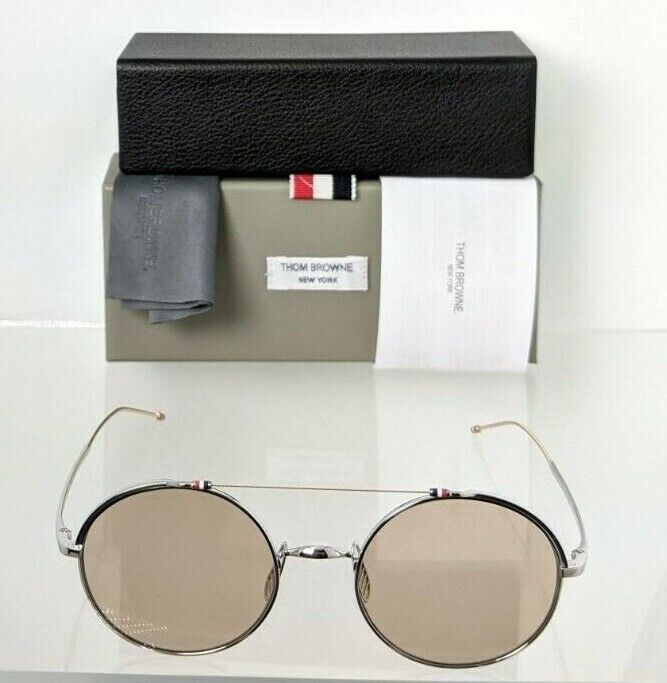 Brand New Authentic Thom Browne Sunglasses TBS 910-49-02 SLV GLD TB910 Frame