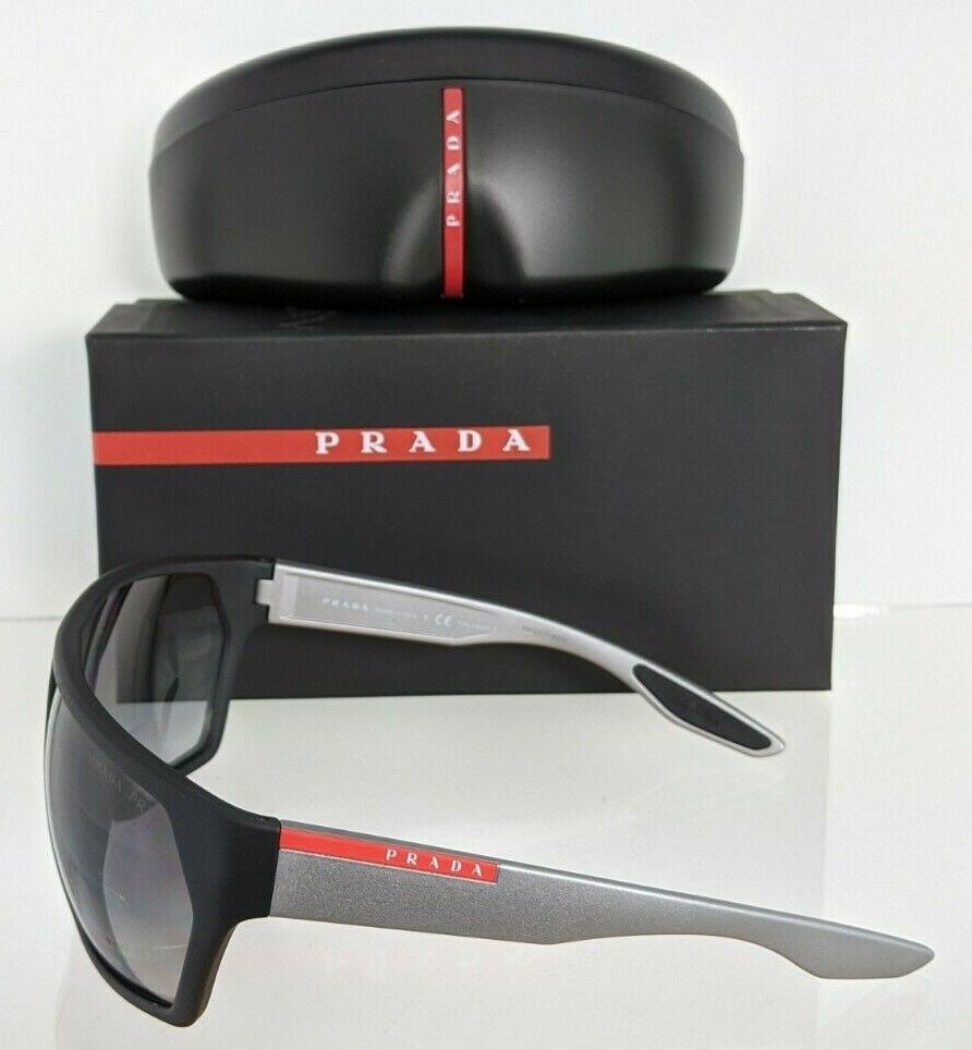 Brand New Authentic Prada SPS 08U 453-5W1 Sunglasses Black 67mm Polarized Frame