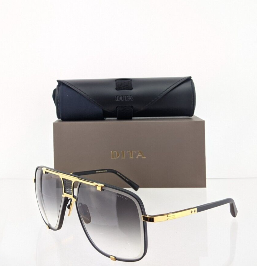 New Authentic Dita Sunglasses Mach Five Drx 2087 A Black Gold Frame 64Mm