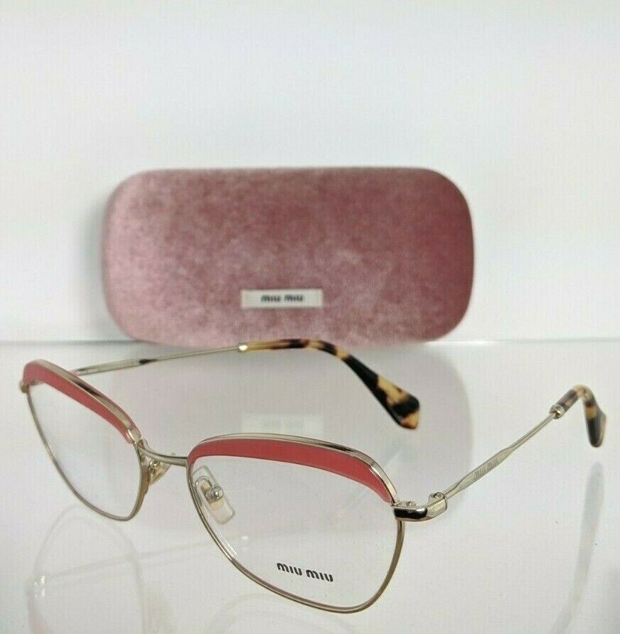 Brand New Authentic MIU MIU VMU 51N PC2 - 1O1 Eyeglasses Pink & Gold Frame