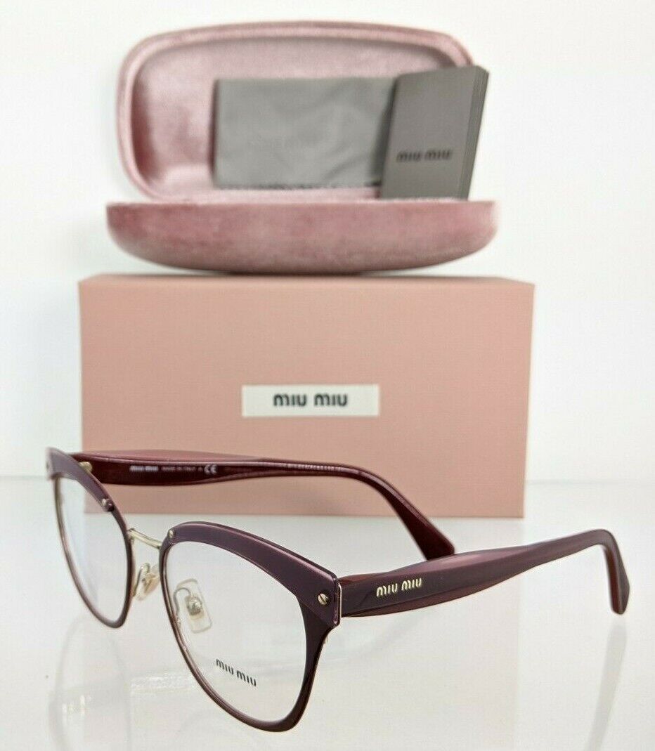 Brand New Authentic Miu Miu Eyeglasses VMU 54Q CCG - 1O1 Purple & Gold Frame