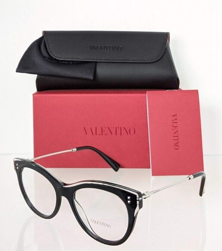 Brand New Authentic Valentino Eyeglasses VA 3023 5086 52mm Black & Gold Frame