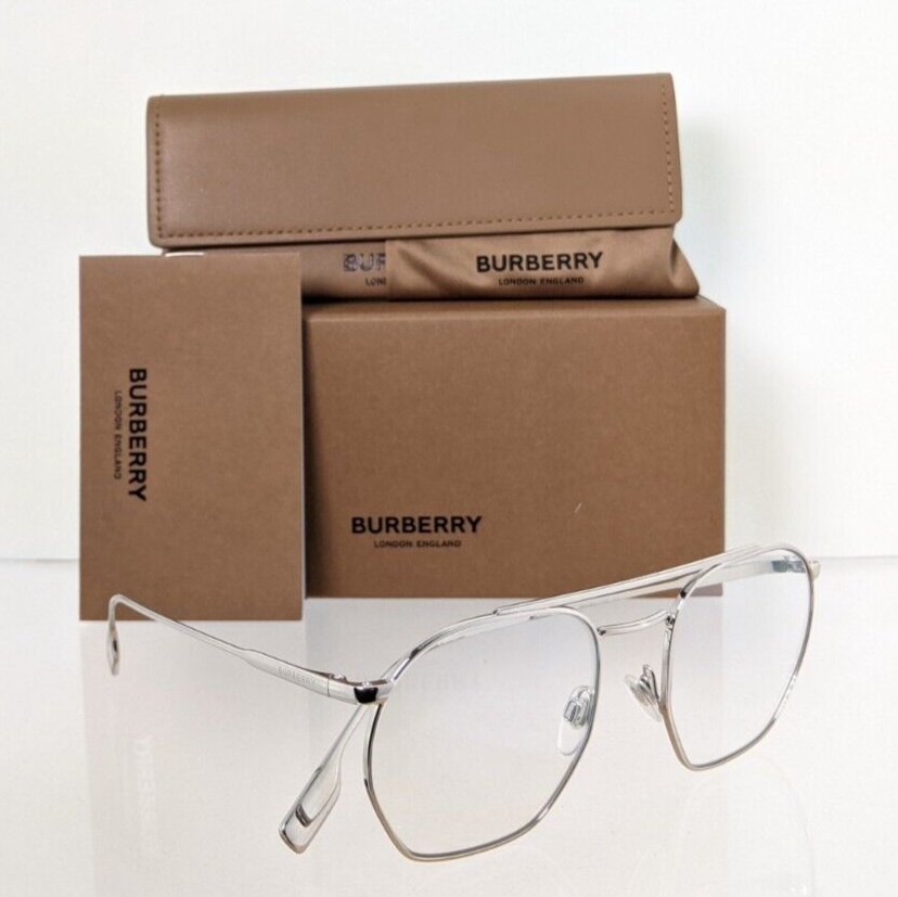 Brand New Authentic Burberry Eyeglasses Be 3126 1003/8B Silver 53Mm Frame 3126