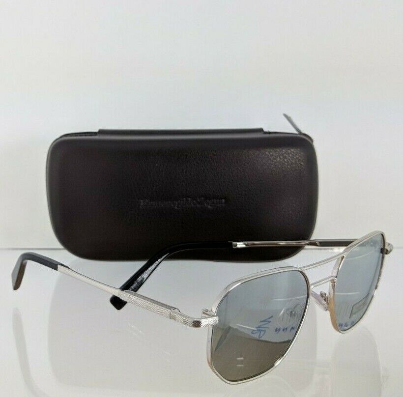 Brand New Authentic Ermenegildo Zegna Sunglasses EZ 0093 18C 52mm Silver Frame