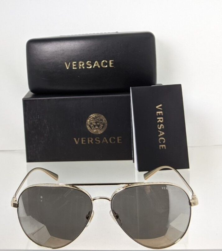 Brand New Authentic Versace Sunglasses Mod. 2217 12526G VE2217 59mm Gold Frame