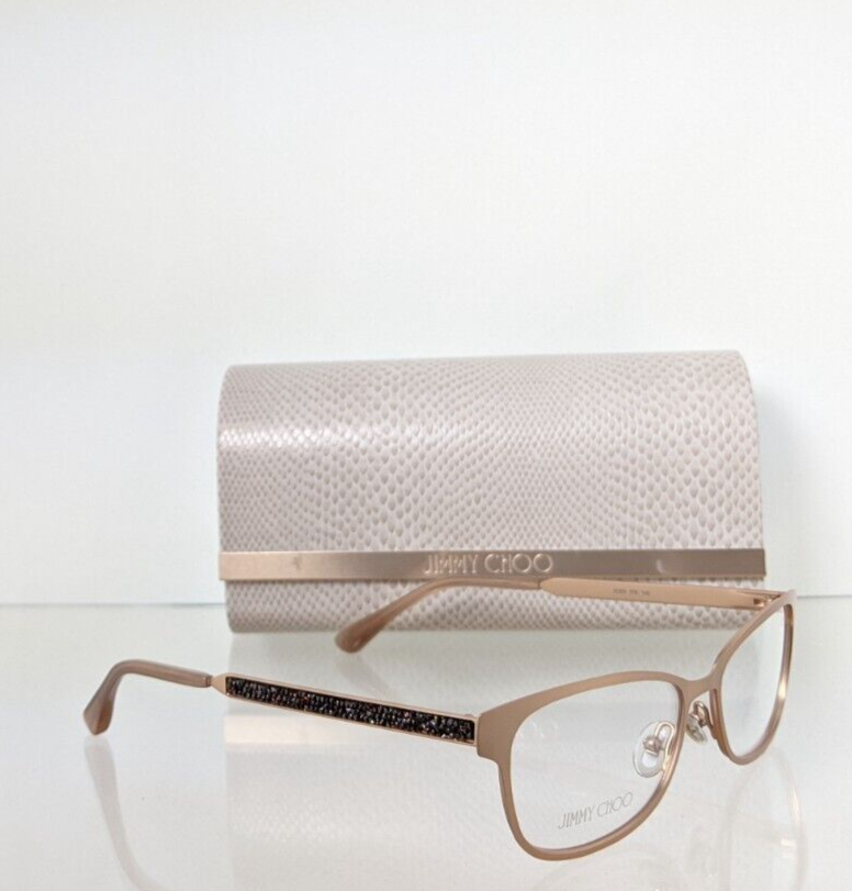 Brand New Authentic Jimmy Choo Eyeglasses 203 07E Gold Frame