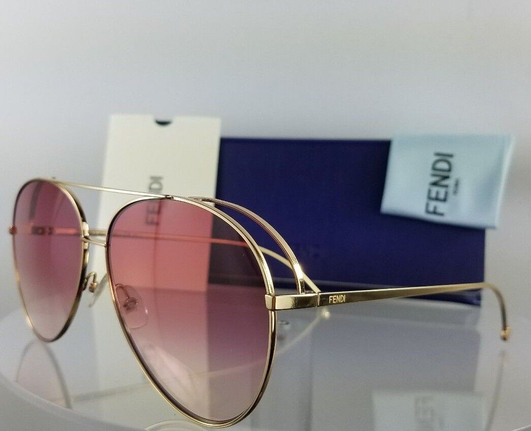 Brand New Authentic Fendi Ff 0286/S Sunglasses 0003X Gold 63Mm Frame 0286