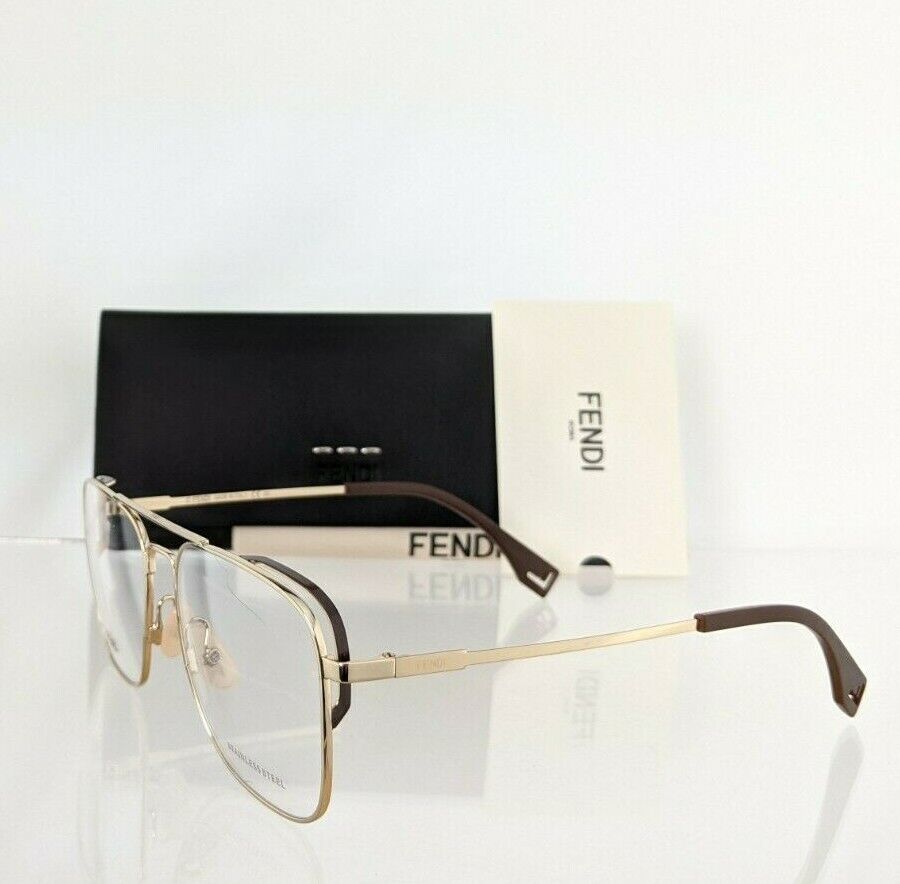 Brand New Authentic Fendi Eyeglasses M0089 01Q 57mm Brown & Gold Frame 0089