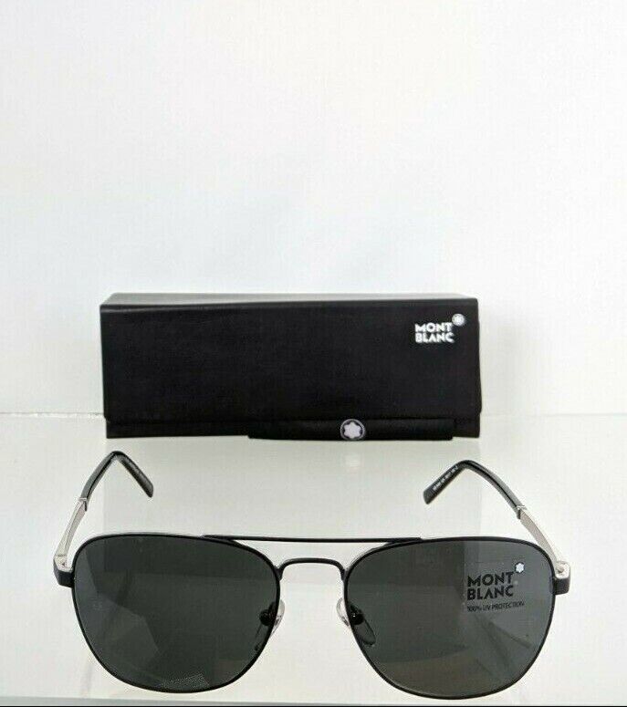 Brand New Authentic Mont Blanc Sunglasses MB649 02A 56mm Matte Black Frame 649