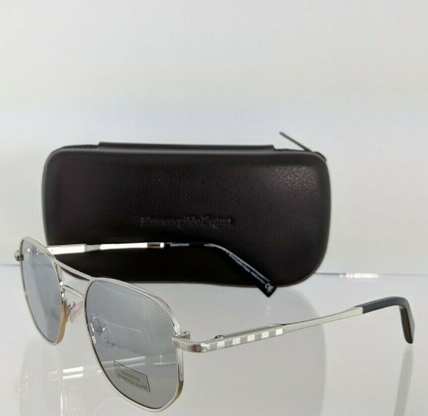 Brand New Authentic Ermenegildo Zegna Sunglasses EZ 0093 18C 52mm Silver Frame