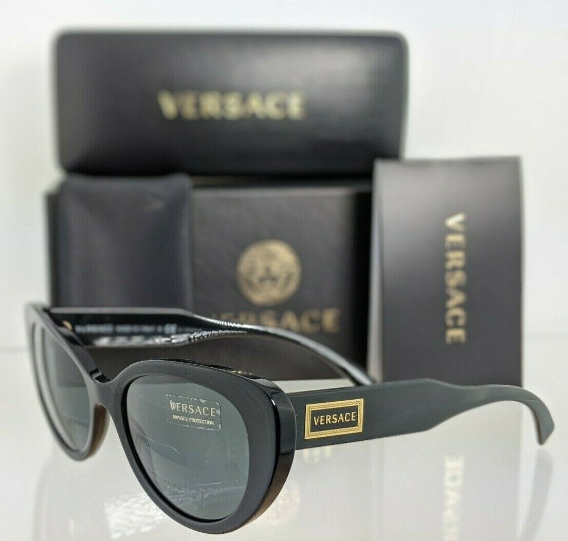 Brand New Authentic Versace Sunglasses Mod. 4378 GB1/87 54mm Black & Gold Frame