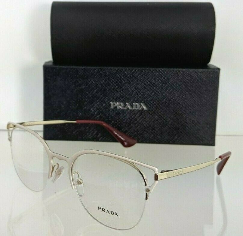 Brand New Authentic Prada Eyeglasses VPR 64U LFB - 1O1 Ivory Gold Frame VPR64U