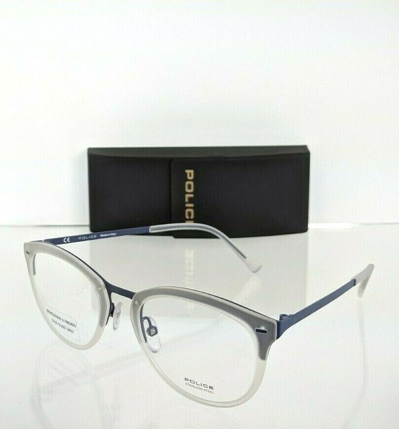 Brand New Authentic Police Eyeglasses Triumph 2 VPL 283 Col. 08AS Blue Frame