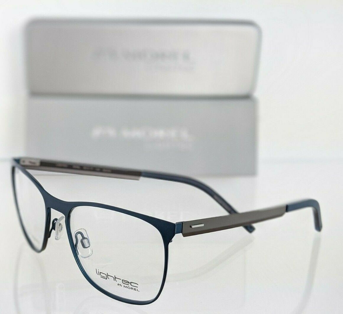 Brand New Authentic Lightec Eyeglasses 8089L BG020 Morel Navy Gray 52mm Frame