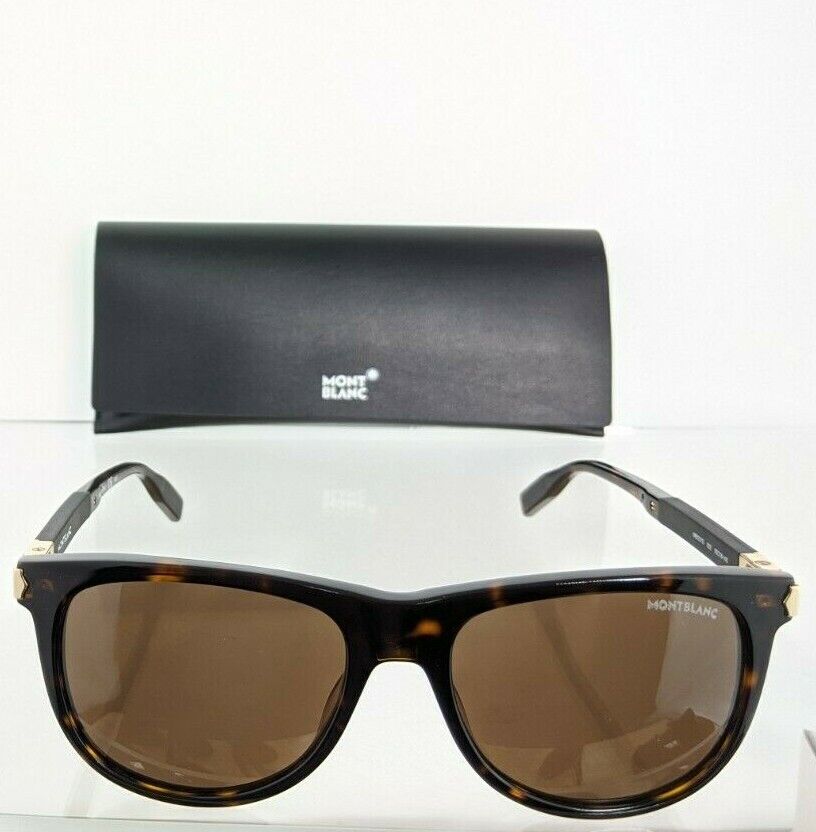 Brand New Authentic Mont Blanc Sunglasses MB0031 003 55mm Brown Gold Frame 0031