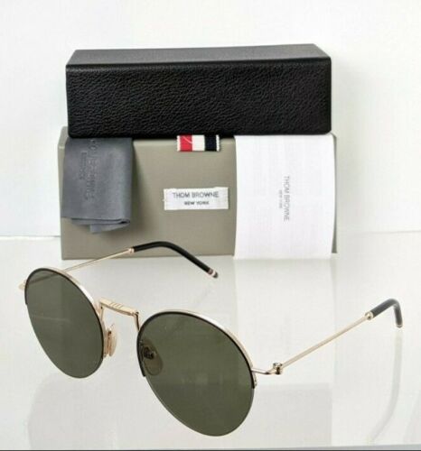 Brand New Authentic Thom Browne Sunglasses TBS 118-A-02 Black Gold TB118 Frame