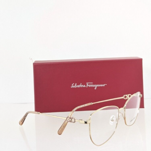 Brand New Authentic Salvatore Ferragamo Sf2214 710 Gold 55Mm 2214 Frame