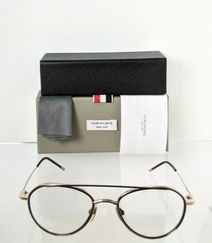 Brand New Authentic Thom Browne Eyeglasses TBX109-A-GLD-BLK TB109 53mm Frame