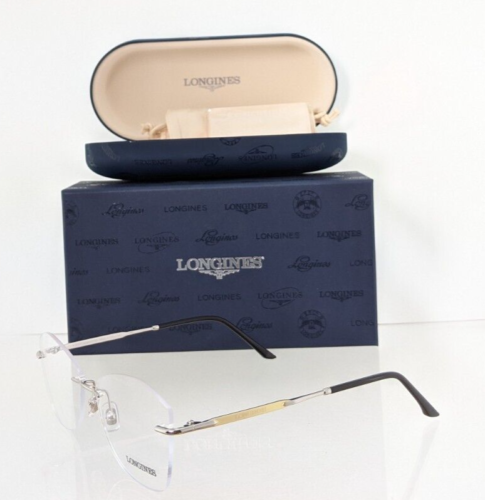 Brand New Authentic Longines Lg5010 H Eyeglasses 5010 Silver Gold 016 56Mm Frame