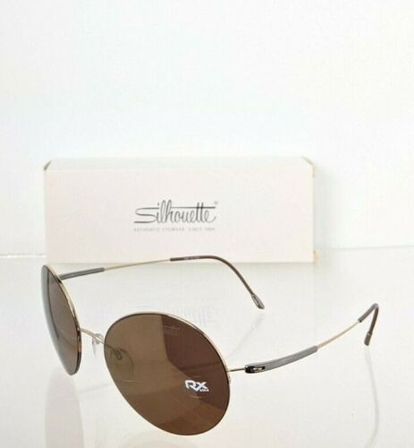 Brand New Authentic Silhouette Sunglasses 8685 60 6225 Gold / Brown Frame