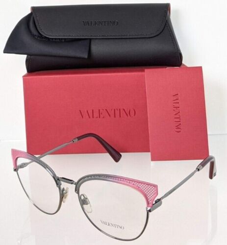 Brand New Authentic Valentino Eyeglasses VA 1011 3042 53mm Silver/Pink