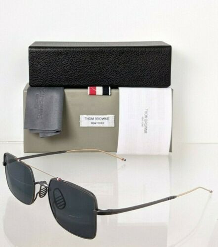 Brand New Authentic Thom Browne Sunglasses TBS 909-49-04 Black Gold TB909 Frame