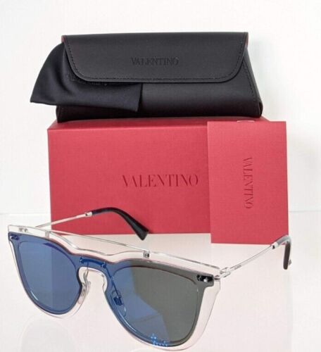 Brand New Authentic Valentino Sunglasses VA 4008 5024/55 Silver/Blue Frame