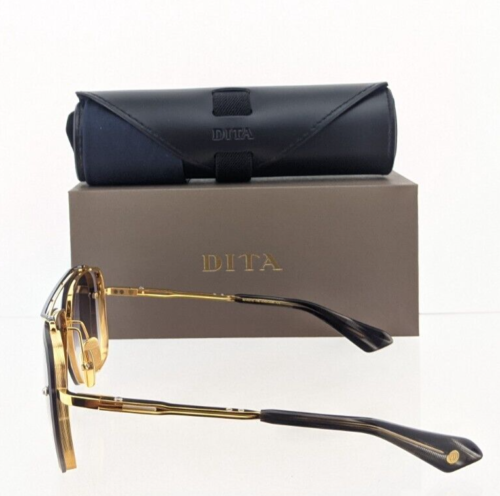 New Authentic Dita Sunglasses Mach Six Dts 121 62 01 Gld Blk 62Mm Frame