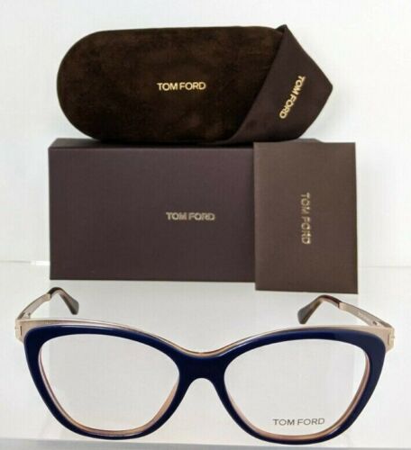 Brand New Authentic Tom Ford Eyeglasses FT TF 5374 090 Navy Gold TF5374-B 54mm