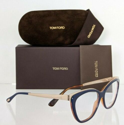 Brand New Authentic Tom Ford Eyeglasses FT TF 5374 090 Navy Gold TF5374-B 54mm